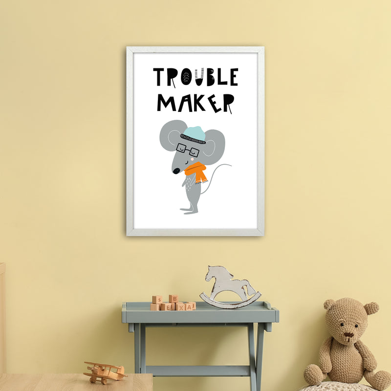 Trouble Maker Animal Pop  Art Print by Pixy Paper A2 Oak Frame