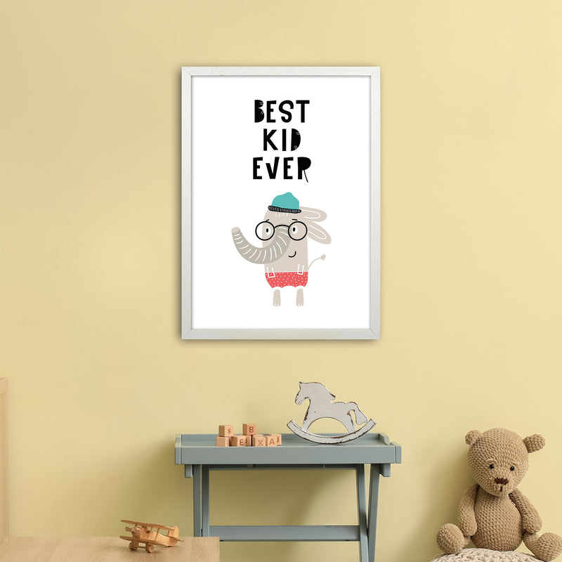 Best Kid Ever Animal Pop  Art Print by Pixy Paper A2 Oak Frame