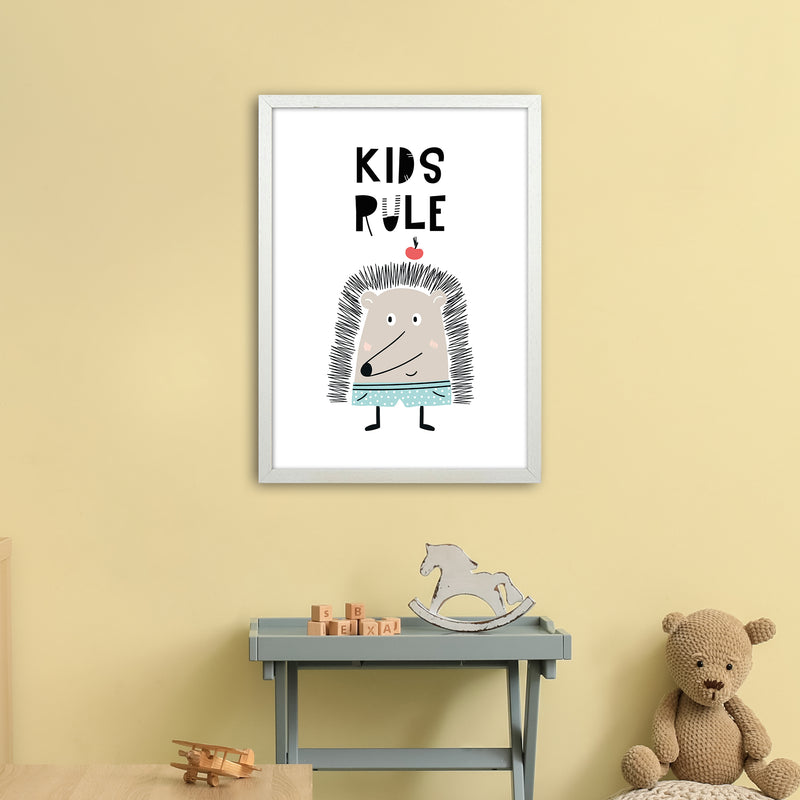 Kids Rule Animal Pop  Art Print by Pixy Paper A2 Oak Frame