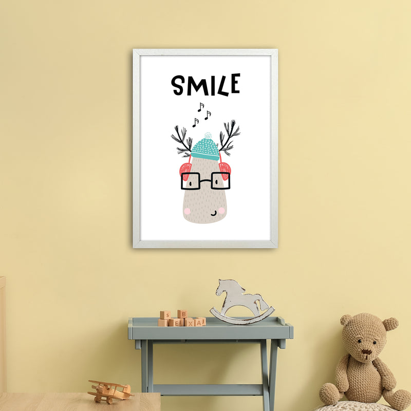 Smile Animal Pop  Art Print by Pixy Paper A2 Oak Frame