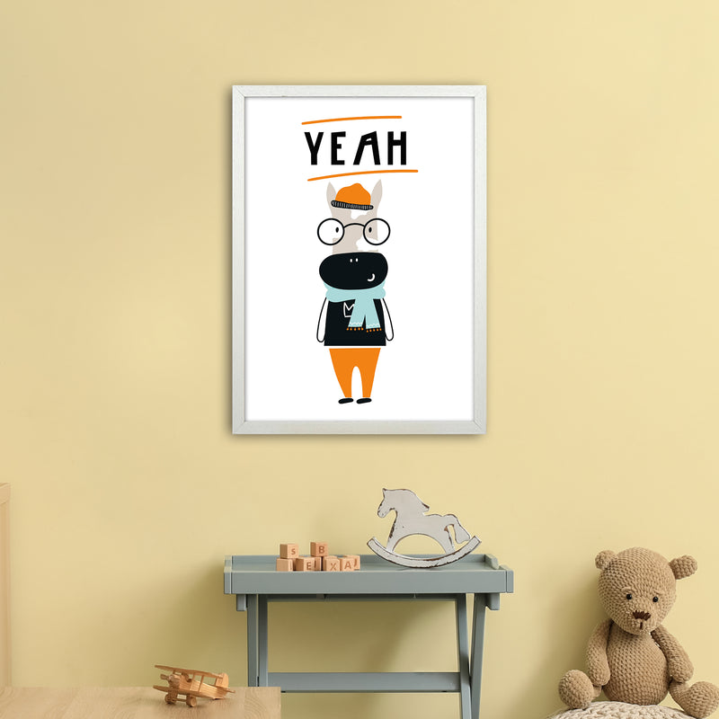Yeah Animal Pop  Art Print by Pixy Paper A2 Oak Frame
