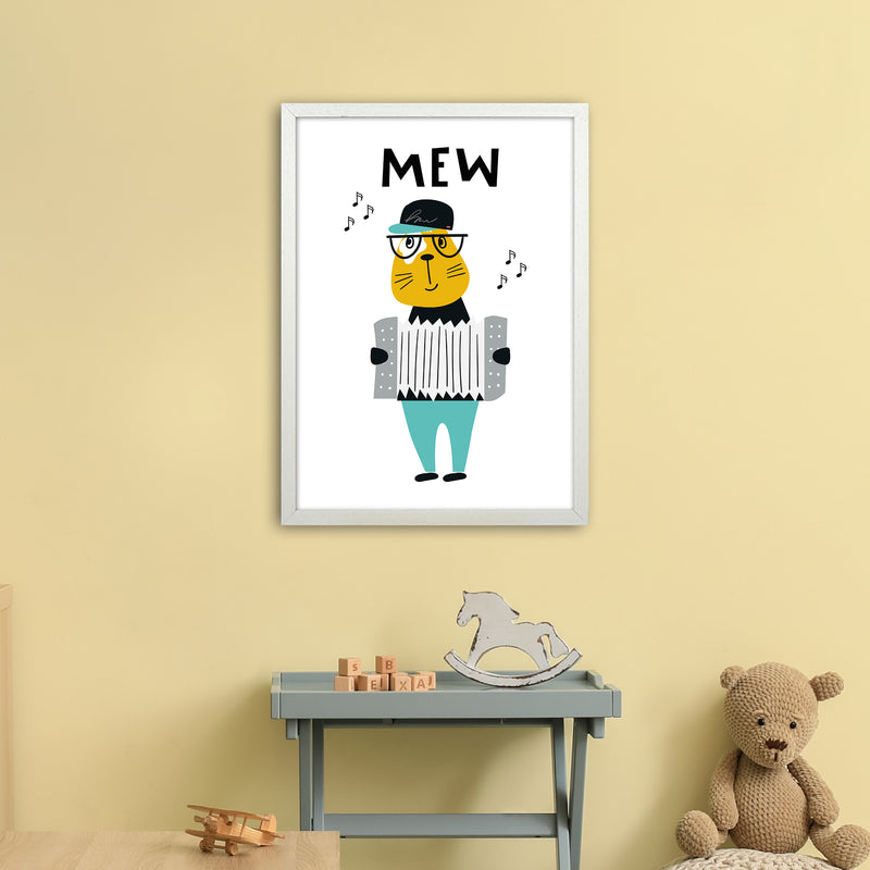 Mew Animal Pop  Art Print by Pixy Paper A2 Oak Frame