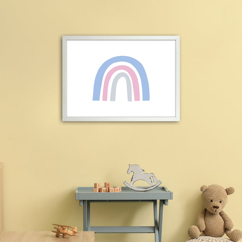 Rainbow Blue  Art Print by Pixy Paper A2 Oak Frame