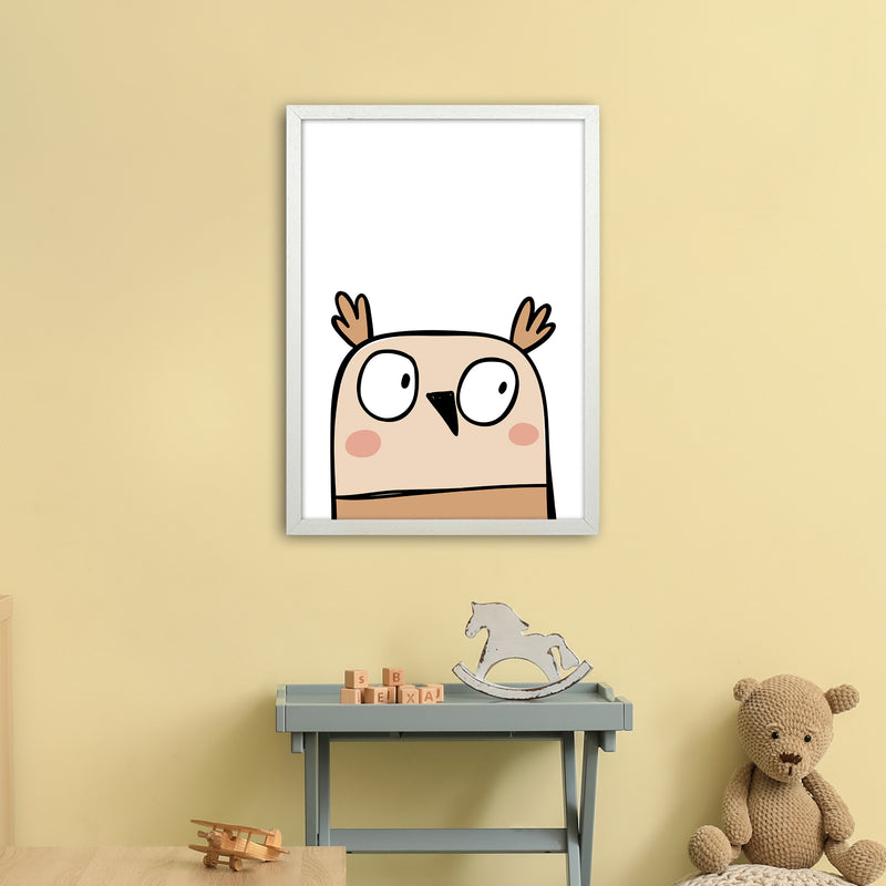 Owl  Art Print by Pixy Paper A2 Oak Frame