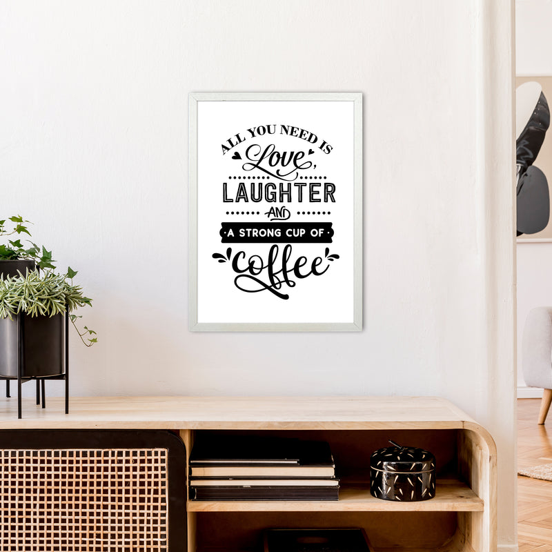 All You Need Is Love And Coffee  Art Print by Pixy Paper A2 Oak Frame