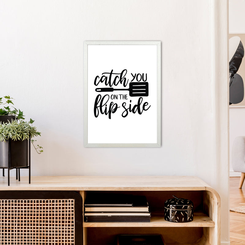 Catch You On The Flip Side  Art Print by Pixy Paper A2 Oak Frame