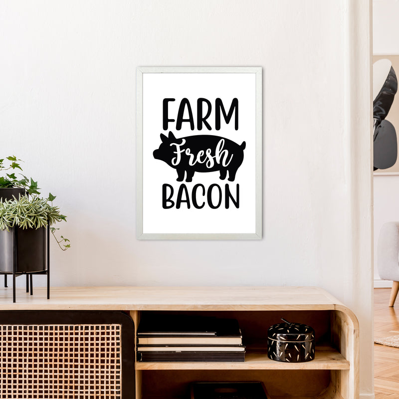 Farm Fresh Bacon  Art Print by Pixy Paper A2 Oak Frame