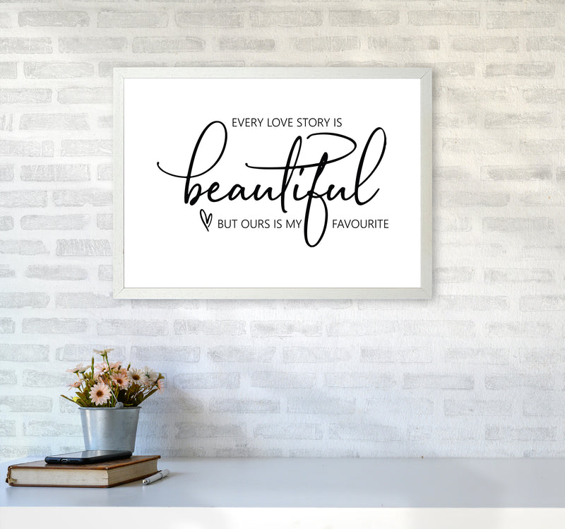 Every Love Story Is Beautiful  Art Print by Pixy Paper A2 Oak Frame
