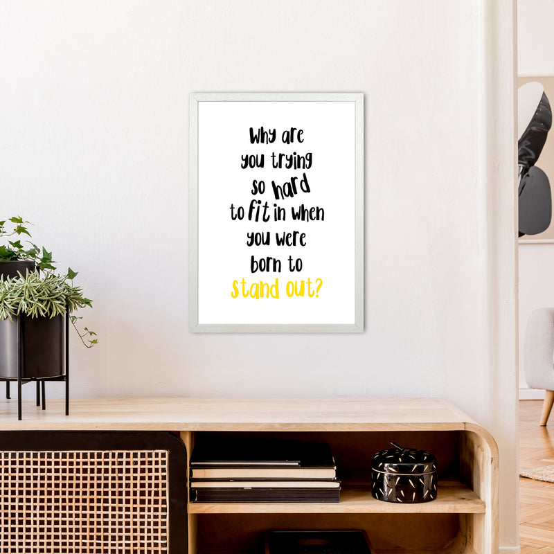 Why Are You Trying So Hard  Art Print by Pixy Paper A2 Oak Frame