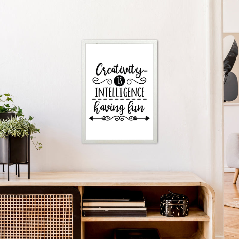 Creativity Is Intelligence  Art Print by Pixy Paper A2 Oak Frame