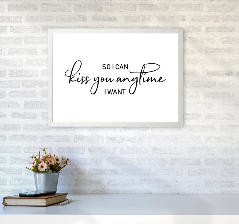 So I Can Kiss You Anytime  Art Print by Pixy Paper A2 Oak Frame