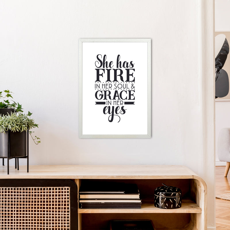 She Has Fire In Her Soul  Art Print by Pixy Paper A2 Oak Frame