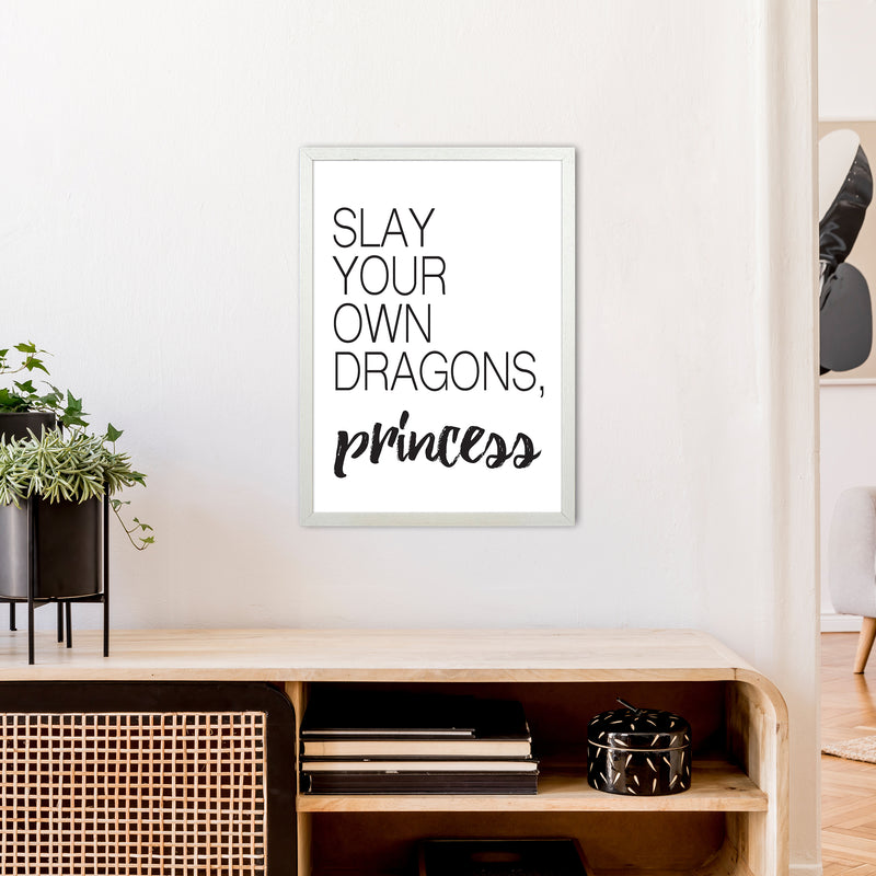 Slay Your Own Dragons  Art Print by Pixy Paper A2 Oak Frame