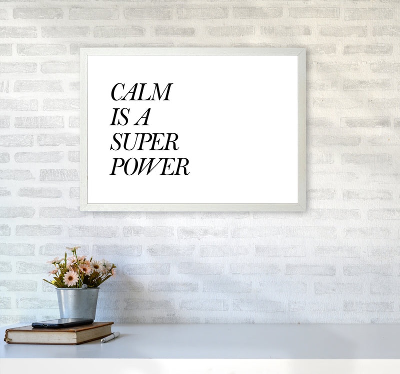 Calm Is A Super Power  Art Print by Pixy Paper A2 Oak Frame