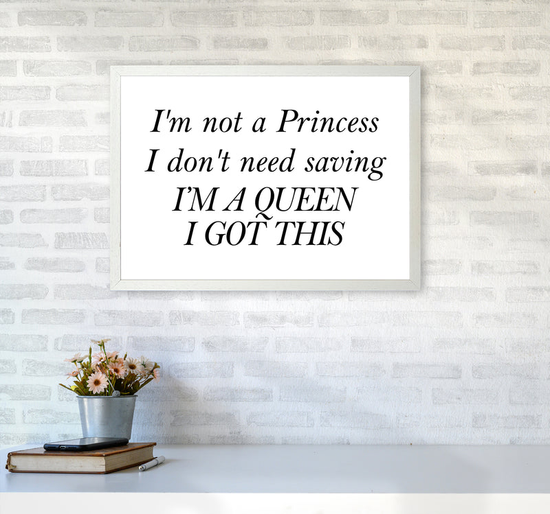 I'M Not A Princess  Art Print by Pixy Paper A2 Oak Frame