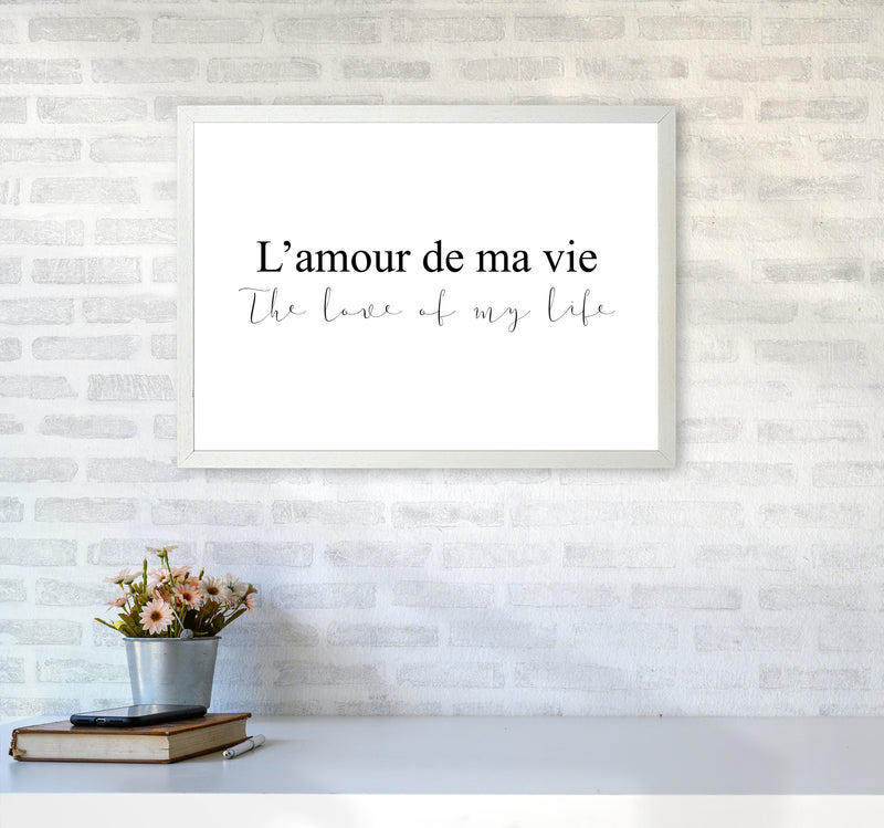 L'Amour De Ma Vie  Art Print by Pixy Paper A2 Oak Frame