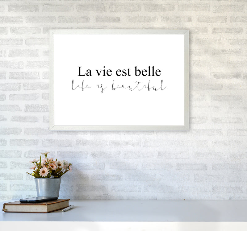 La Vie Est Belle  Art Print by Pixy Paper A2 Oak Frame