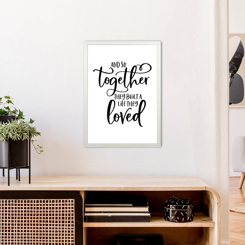 And So Together  Art Print by Pixy Paper A2 Oak Frame