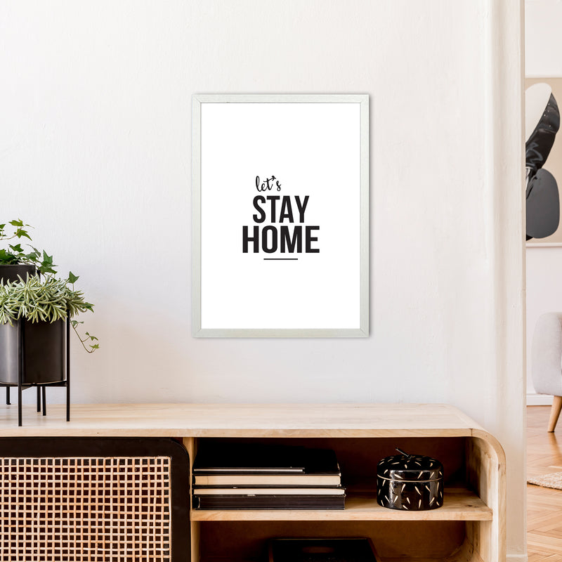 Let'S Stay Home  Art Print by Pixy Paper A2 Oak Frame