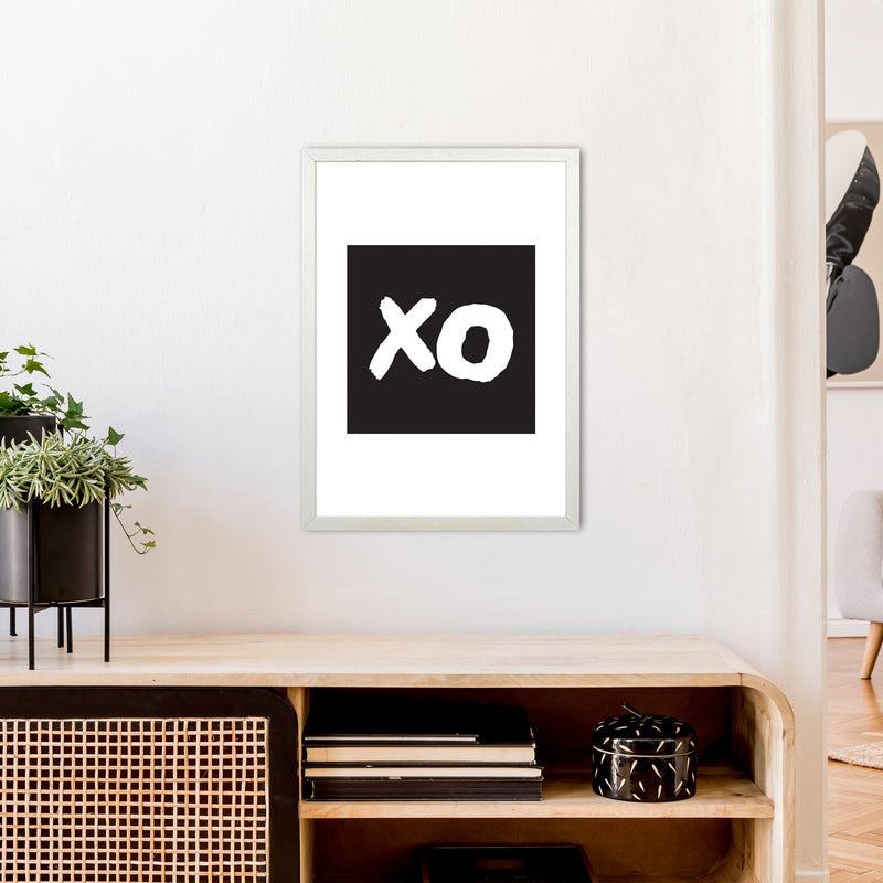 Xo Black Box  Art Print by Pixy Paper A2 Oak Frame