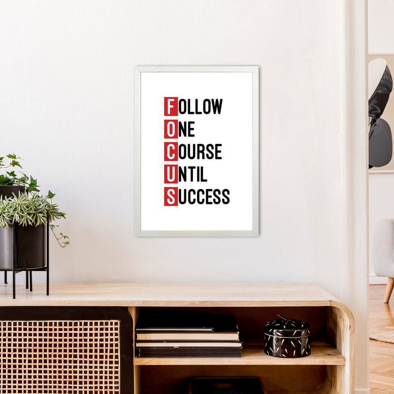 Focus Red  Art Print by Pixy Paper A2 Oak Frame