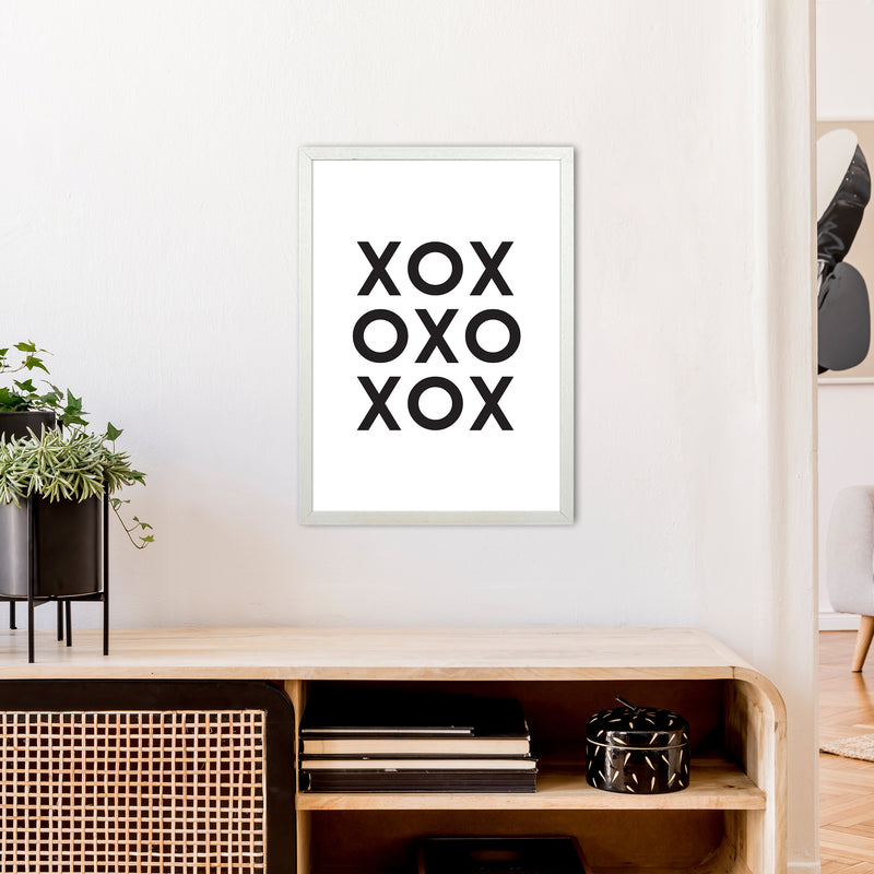 Xox  Art Print by Pixy Paper A2 Oak Frame