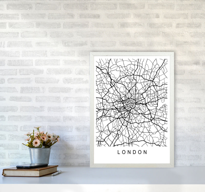 London Map Art Print by Pixy Paper A2 Oak Frame