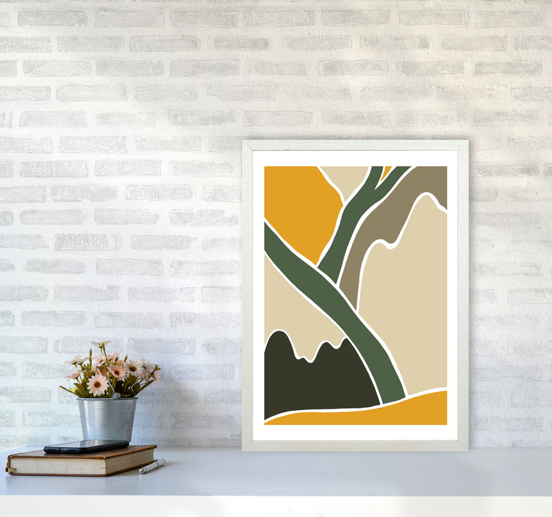 Wild Collection Mountains Abstract Art Print by Pixy Paper A2 Oak Frame