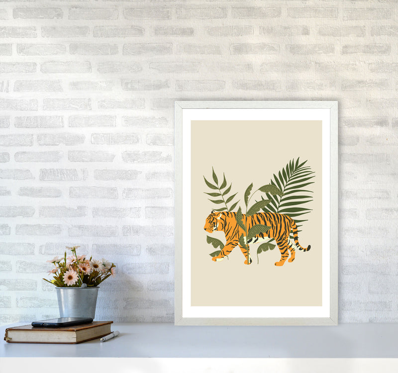 Wild Collection Tiger Art Print by Pixy Paper A2 Oak Frame