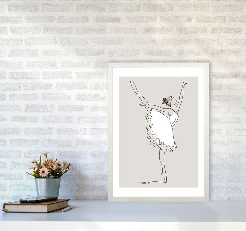 Inspired Stone Ballerina Art Print by Pixy Paper A2 Oak Frame