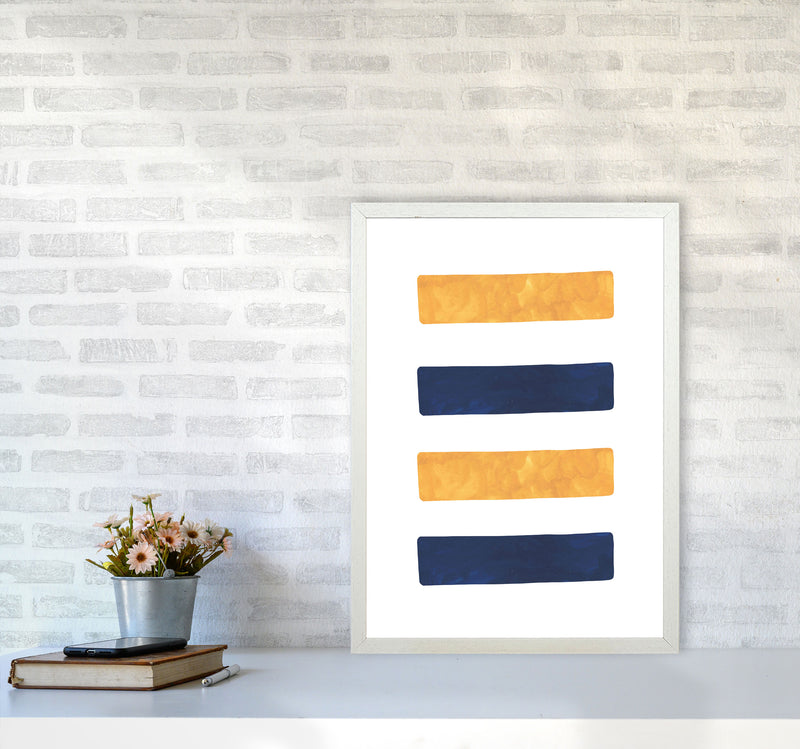 Horizon Abstract Lines  Art Print by Pixy Paper A2 Oak Frame