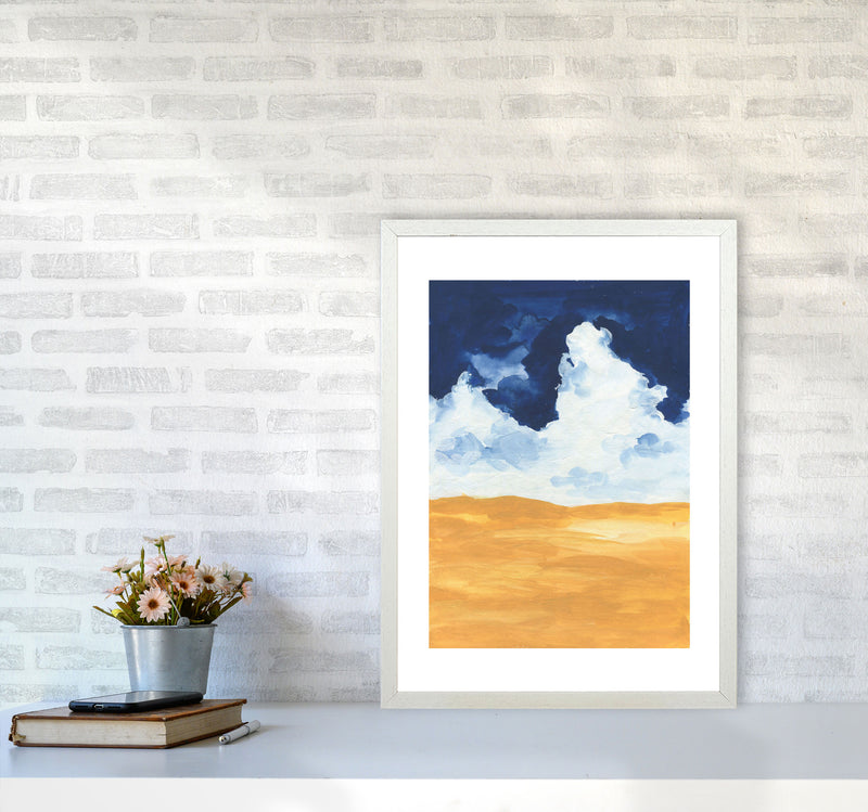 Horizon Abstract Clouds  Art Print by Pixy Paper A2 Oak Frame