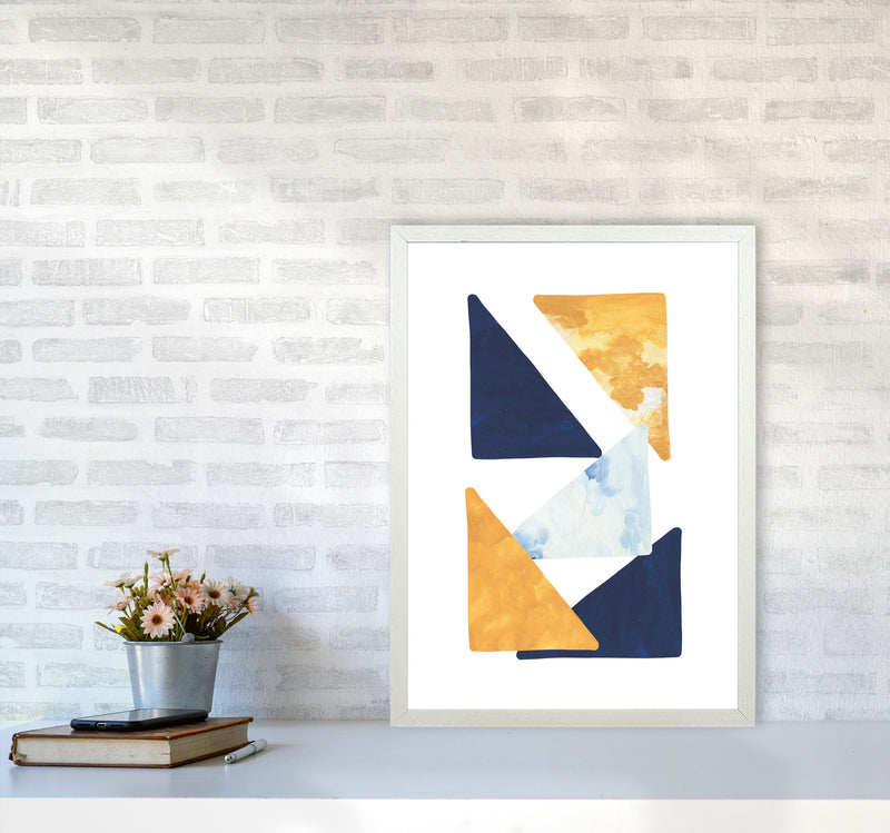 Horizon Abstract Triangles  Art Print by Pixy Paper A2 Oak Frame