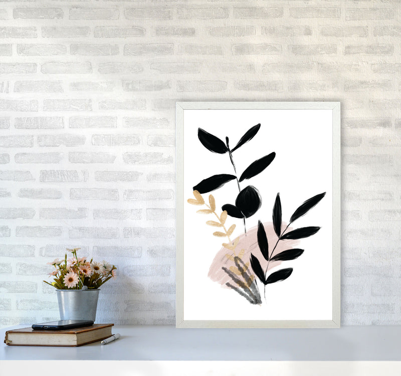 Delicate Floral 01 Art Print by Pixy Paper A2 Oak Frame