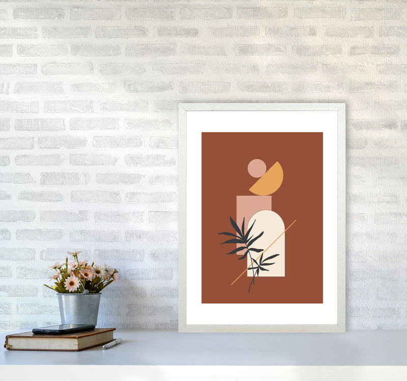 Autumn Fern abstract Art Print by Pixy Paper A2 Oak Frame