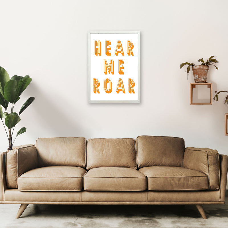 Hear Me Roar Art Print by Pixy Paper A2 Oak Frame