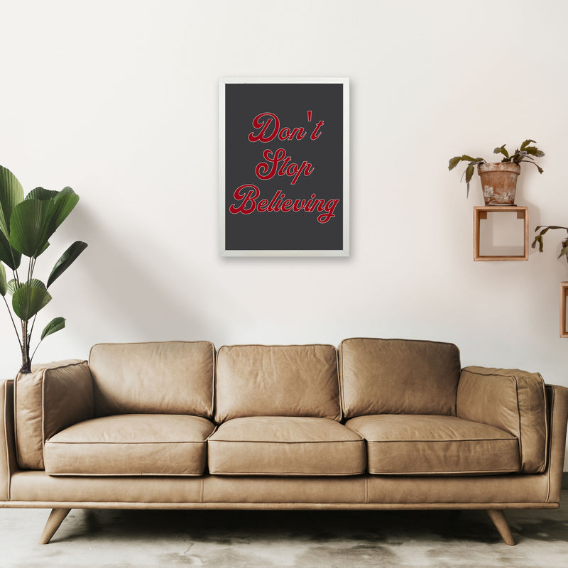 Don't Stop Believing Art Print by Pixy Paper A2 Oak Frame