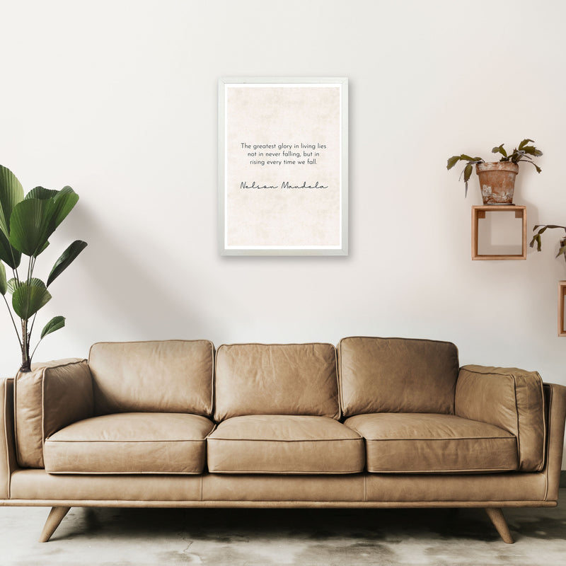 Greatest Glory - Nelson Mandela Art Print by Pixy Paper A2 Oak Frame