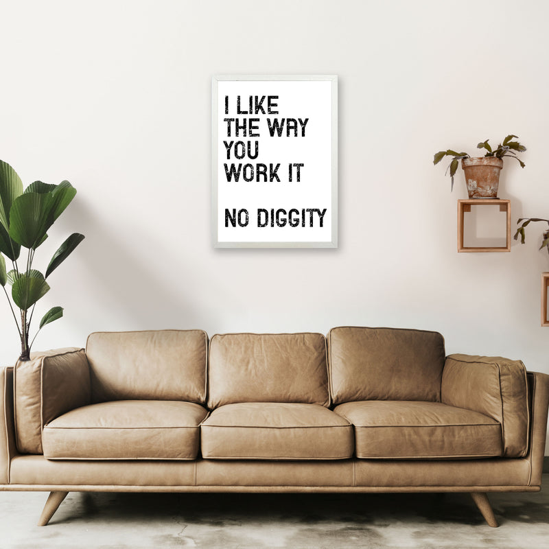 No Diggity Art Print by Pixy Paper A2 Oak Frame