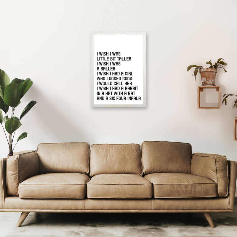 I Wish I Was A Baller Art Print by Pixy Paper A2 Oak Frame