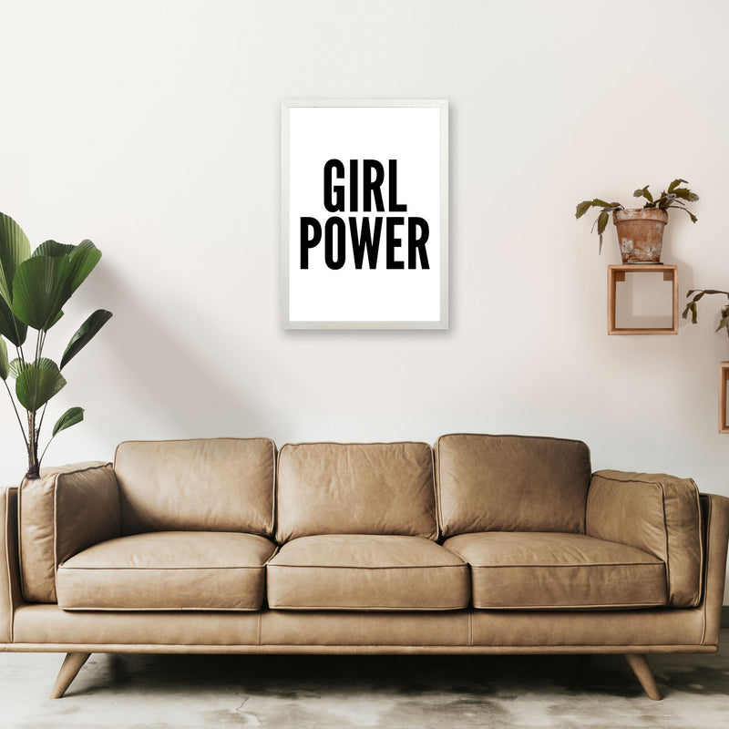 Girl Power Art Print by Pixy Paper A2 Oak Frame