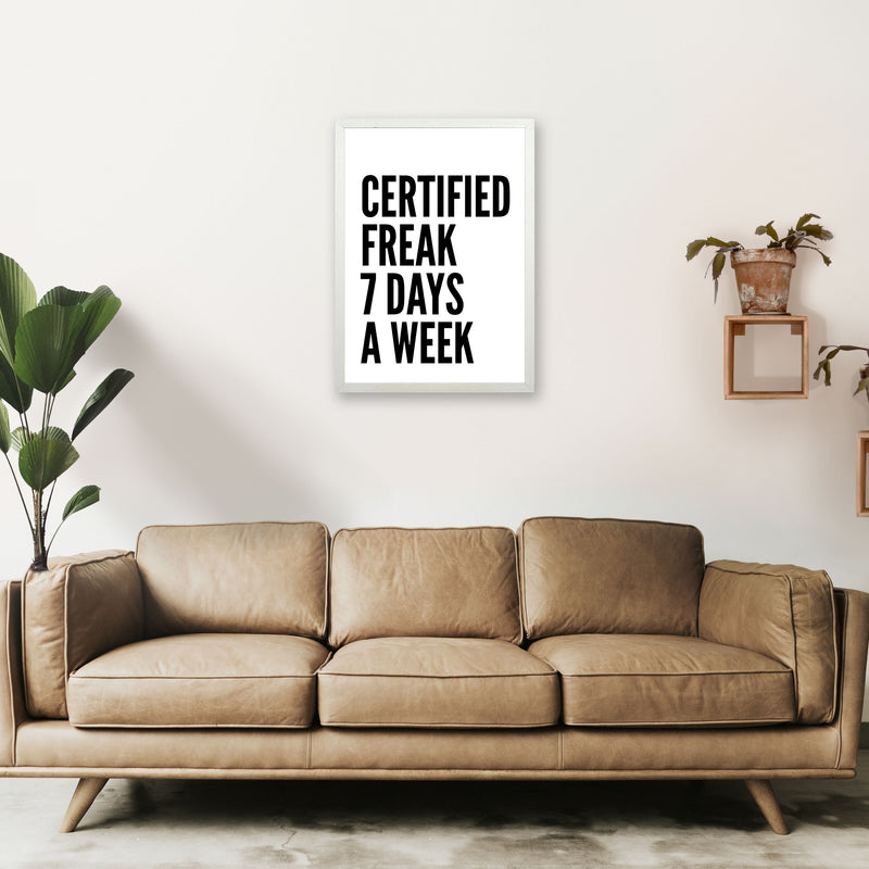 Certified Freak Art Print by Pixy Paper A2 Oak Frame