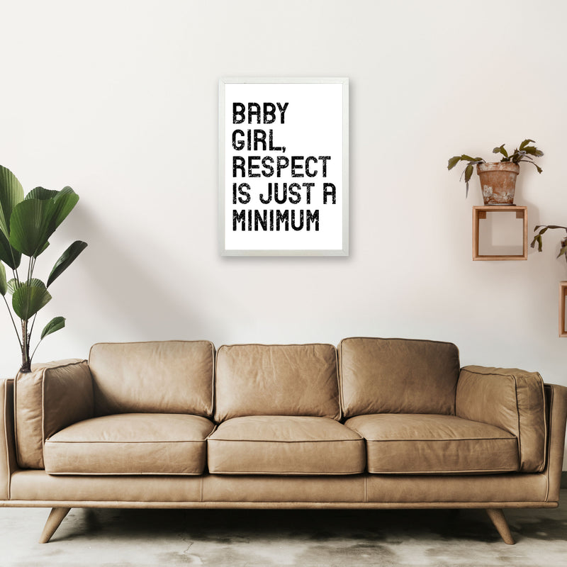 Baby Girl Art Print by Pixy Paper A2 Oak Frame