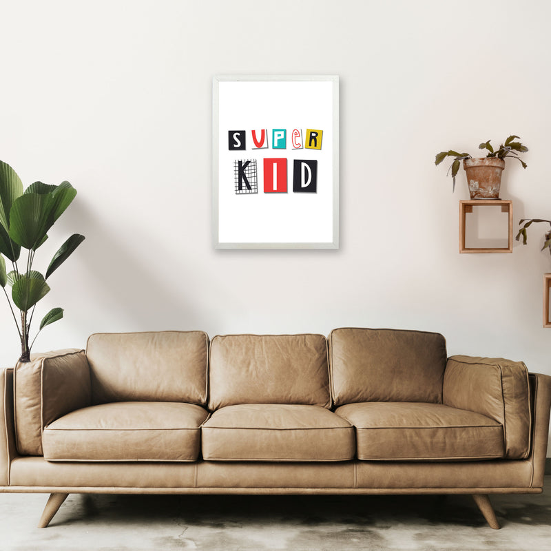 Super kid Art Print by Pixy Paper A2 Oak Frame