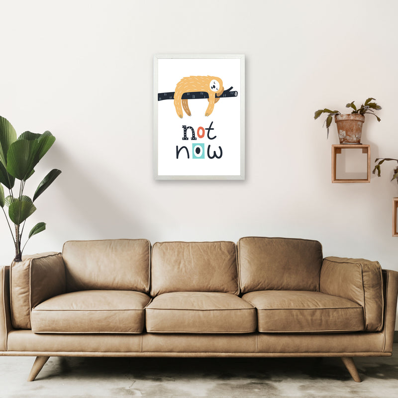 Not now sloth Art Print by Pixy Paper A2 Oak Frame