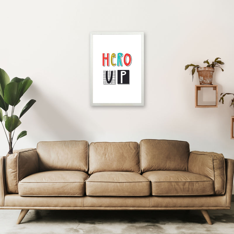 Hero up Art Print by Pixy Paper A2 Oak Frame
