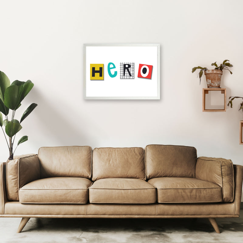 Hero typo Art Print by Pixy Paper A2 Oak Frame