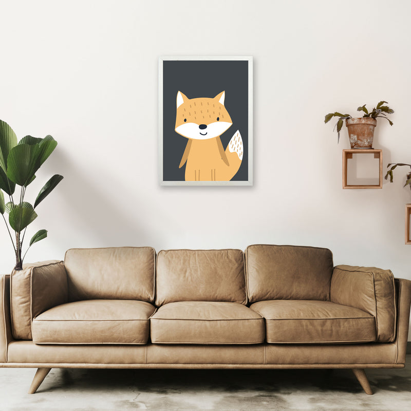 Fox Neutral kids Art Print by Pixy Paper A2 Oak Frame