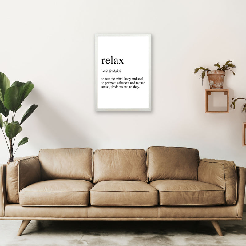 Relax Definition Art Print by Pixy Paper A2 Oak Frame