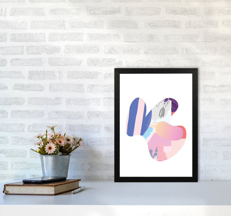 Pink Abstract Butterfly Shape Modern Print A3 White Frame